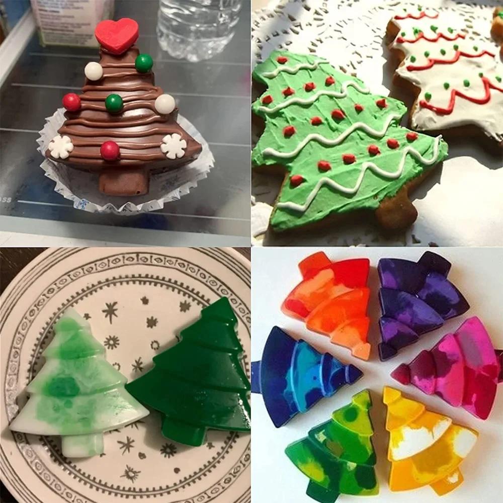 3D новогодняя елка силиконовая форма для выпечки DIY 6-гнездная рождественская форма для мусса помадка инструменты для украшения торта кухонные принадлежности