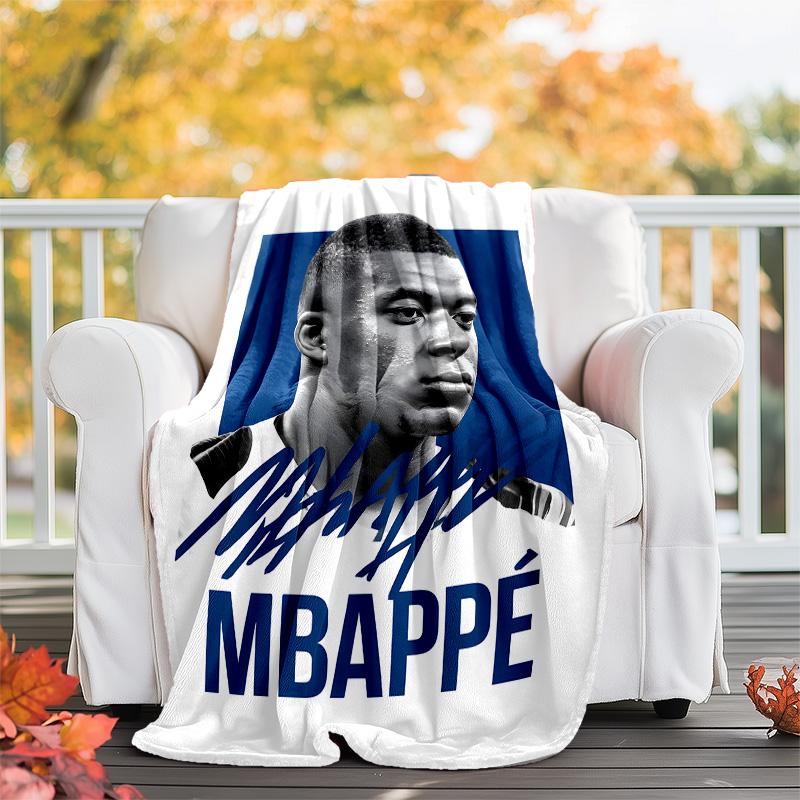 1pc Mbappe6 Theme Blanket - Digital Print, Polyester, Cozy for All Seasons, Perfect for Outdoor, and Travel
