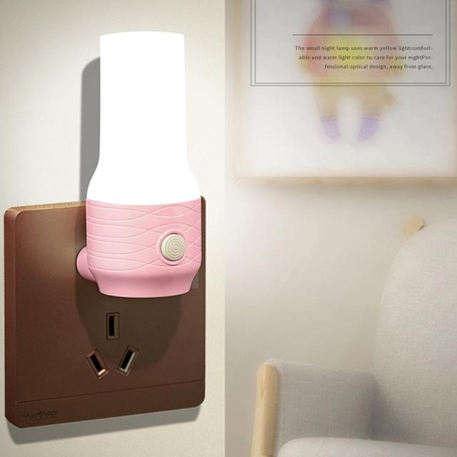 Xiaomi New Saving Sensor Light Control Plug-in LED Sleep Night Light With Switch Baby Feeding Bedroom Wake Up Decoration Bedside Lamp