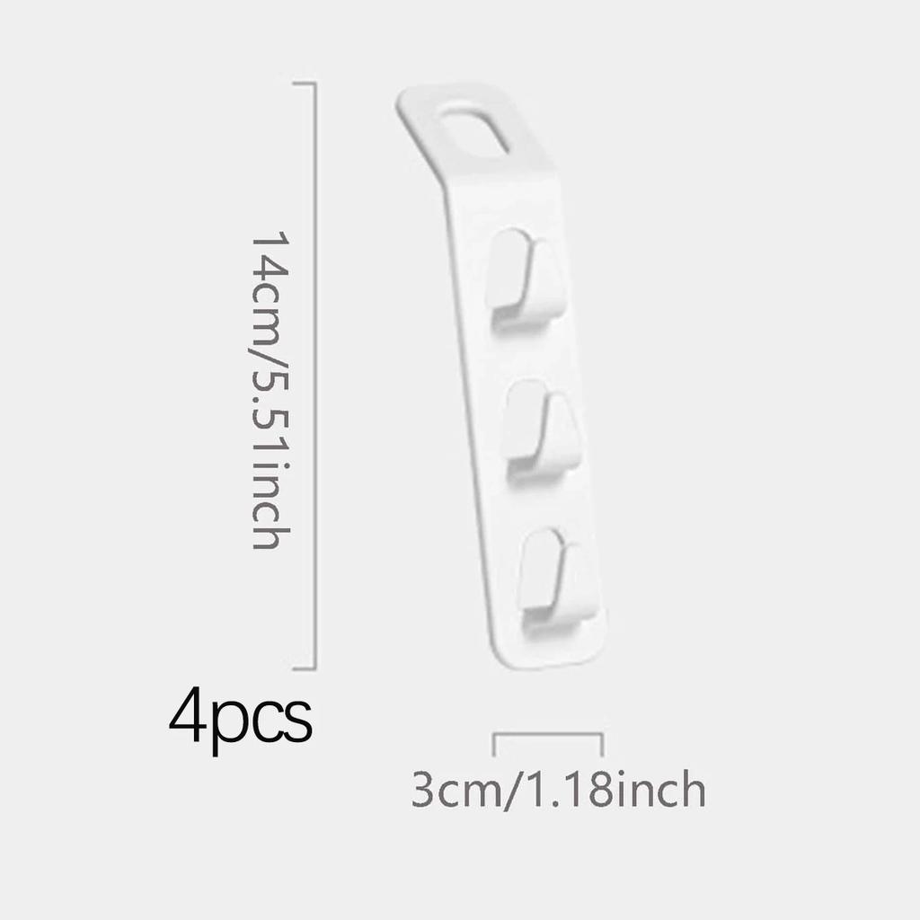 4 шт. - Компактные вешалки с 3 крючками и соединительными крючками - Многофункциональный и штабелируемый органайзер для гардероба