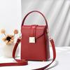 European American Fashion New Retro Phone Small Crossbody Bag Soft PU Solid Color Handbag Versatile Zero Wallet One Shoulder Bag