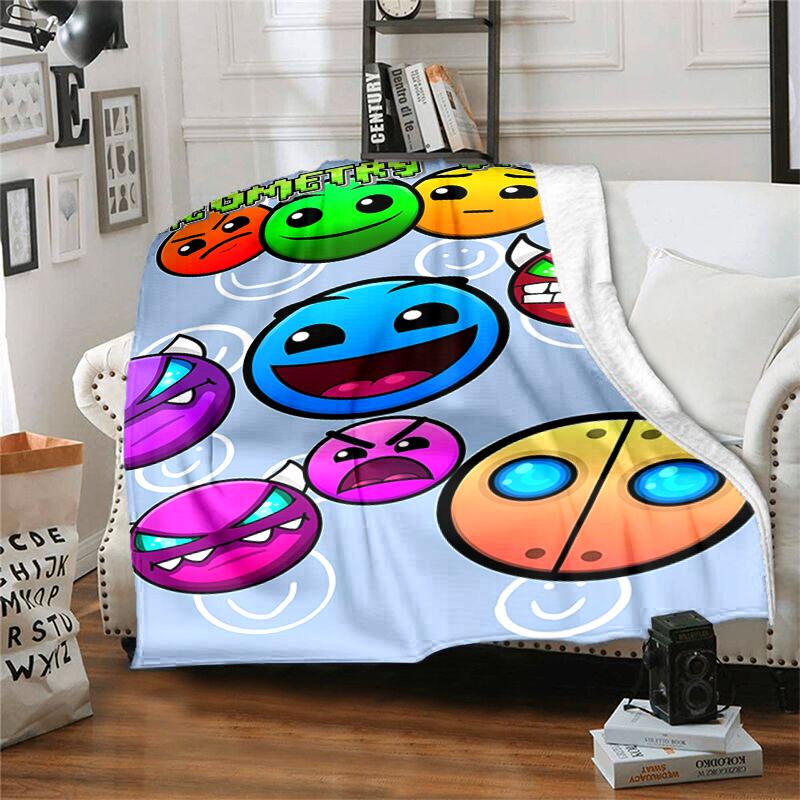 1pc Blanket Geometry Dash1 Print Design, Lightweight Blanket for Sofa, Bed- Soft &Warm, Gift for All Seasons like Christmas, Halloween
