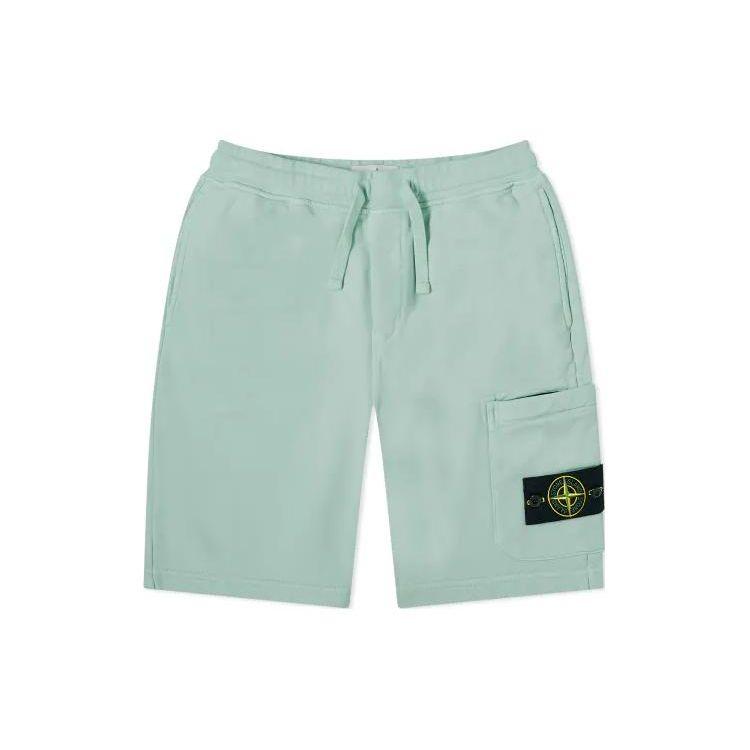 STONE ISLAND Шорты повседневные мужские с принтом-значком, средняя посадка, зеленые 801564651-V0052