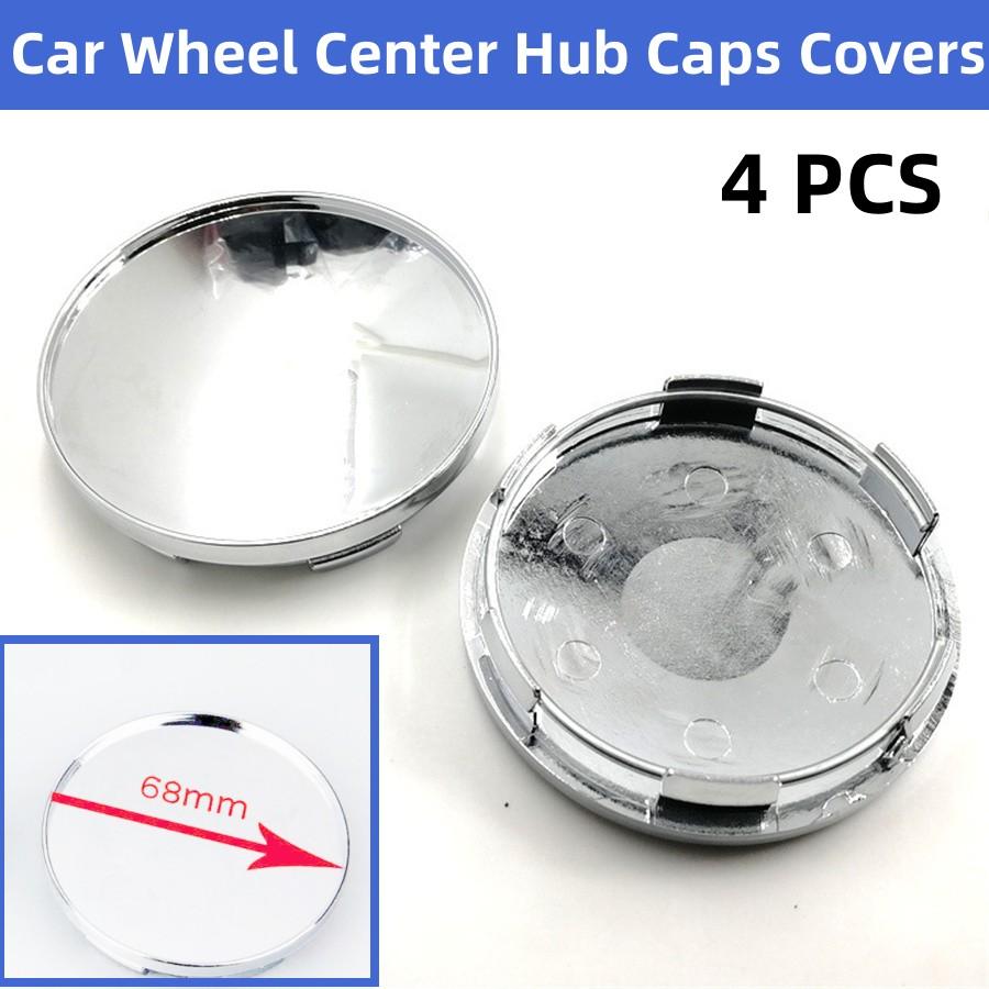 4Pcs Universal Chrome Car Wheel Center Caps Tyre Rim Hub ABS Plastic Cover 68mm