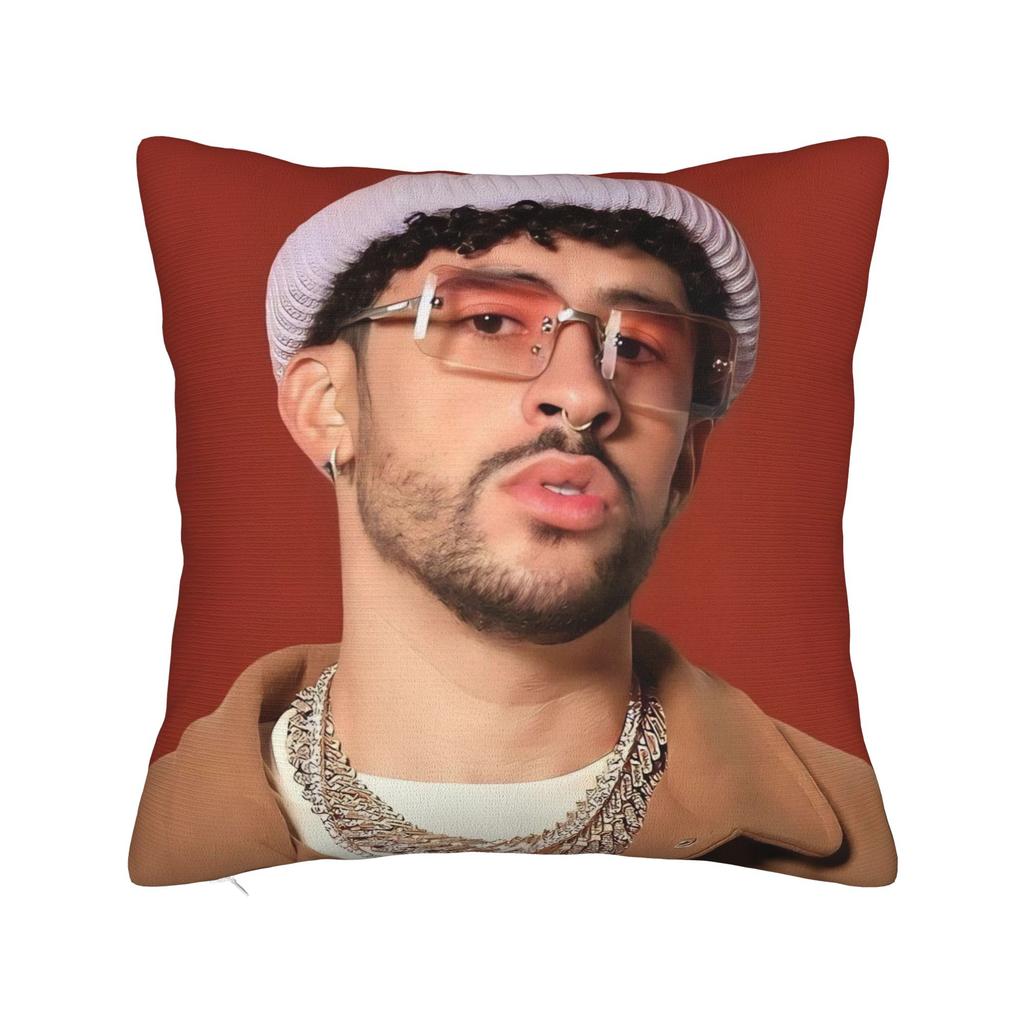 Singer Bad Bunny Pillowcase Doublesided Printing Polyester Cushion Cover Decorative  Throw Pillow Case Cover Home