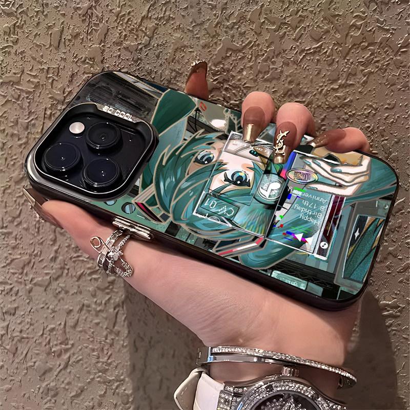 Аниме Девушка Певица Хацунэ Мику Матовый Чехол для iPhone 17 Air 16 E 15 14 Plus 13 12 Mini 11 Pro Max Акриловый Лист Силиконовая Крышка