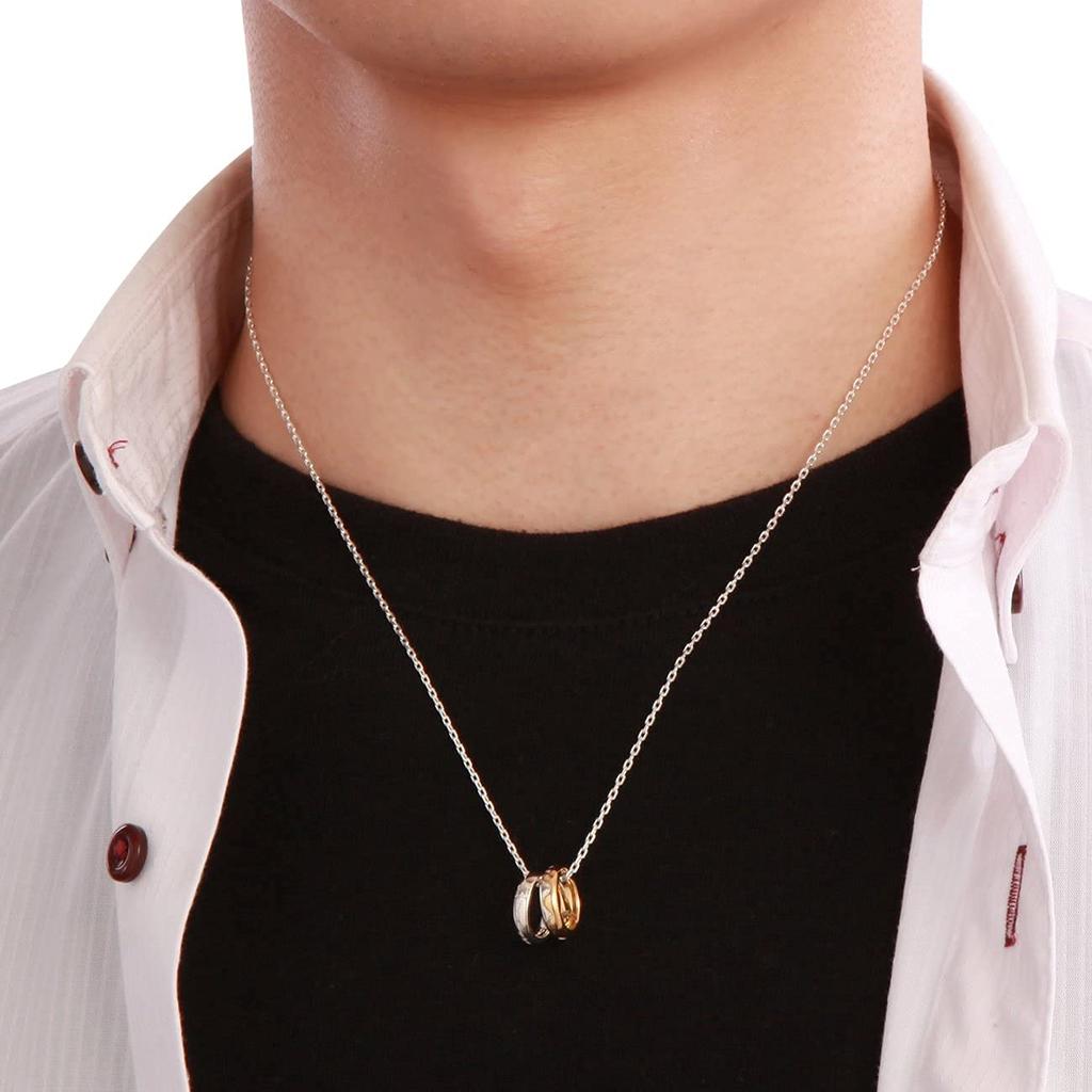 THE KISS Winnie the Pooh Pair Set of Men and Wrapping Bag BOX Included [The Kiss] [Disney Collection] & Piglet/Silver Necklace, 2, Women, Couples,