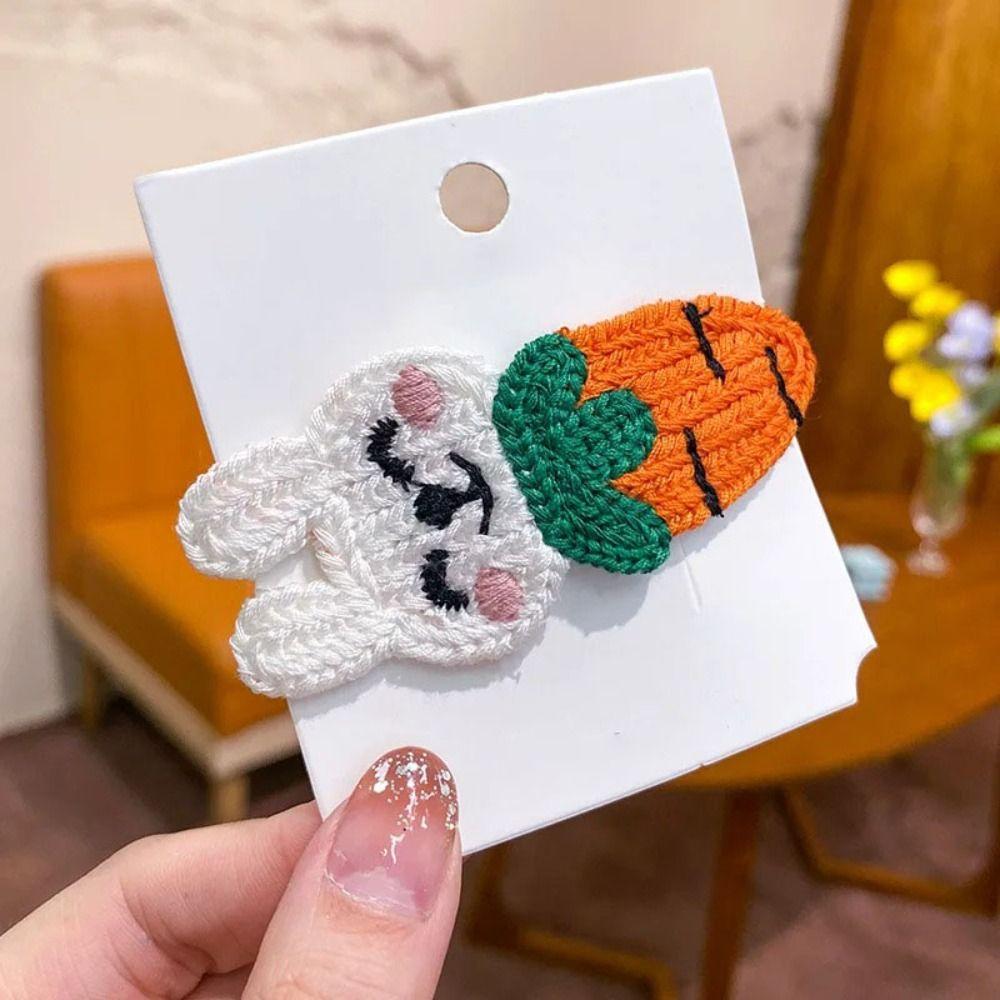 Knitted Plush Cartoon Fruit Hairclips Colourful Kids Hair Accessories Children's Hair Clip