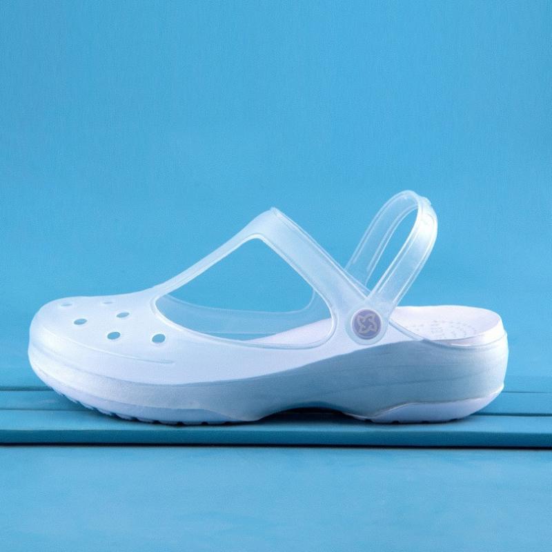Fashion 2024 New Women's Sandals Summer Transparent Baotou Hole Shoes Nurse Shoes Beach Shoes Jelly Sandals and Slippers Mules