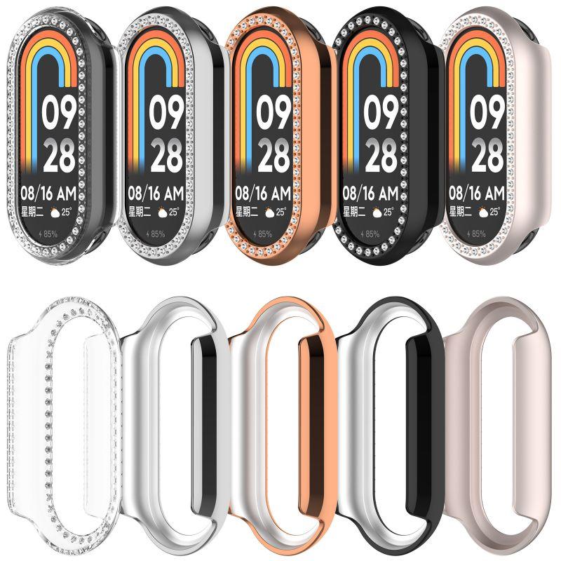 Жесткий защитный чехол с алмазным покрытием из ПК для Xiaomi Mi Band 9, 9 NFC, 8 NFC - Различные цвета