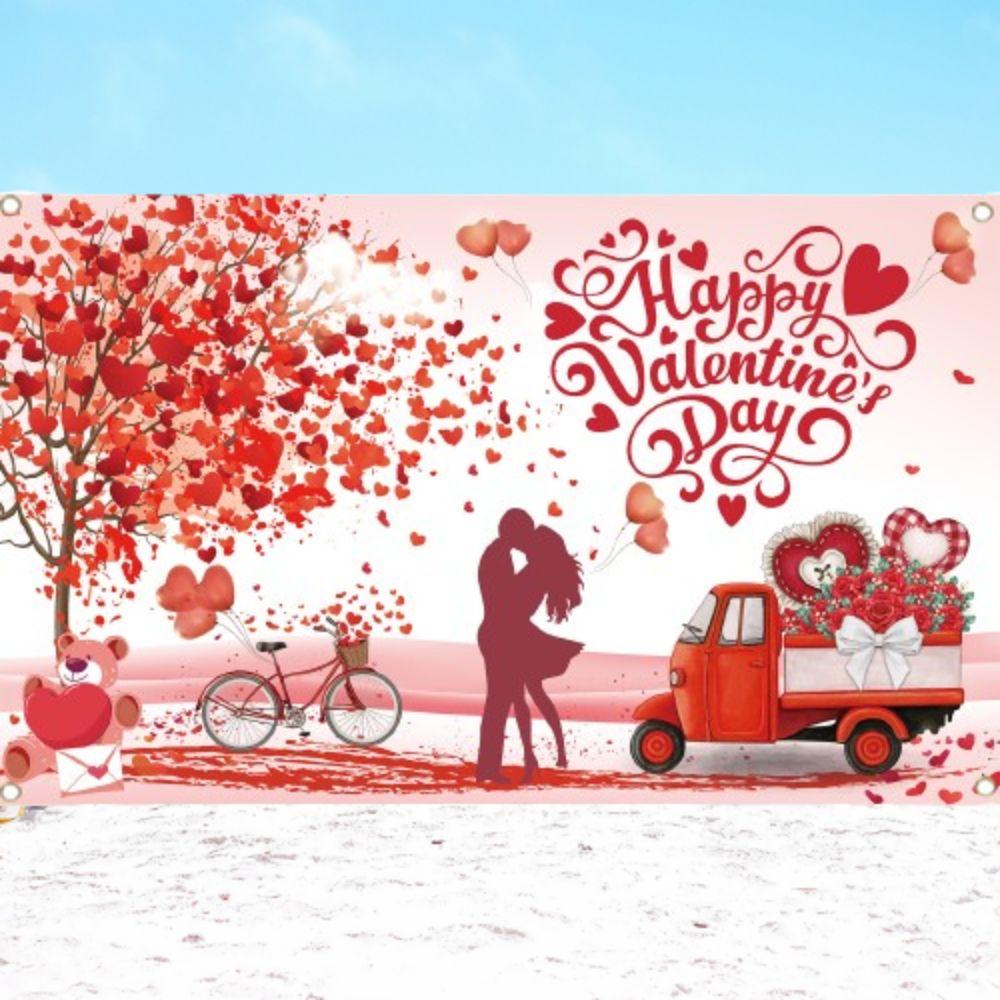 110смx180см Фотофон на День святого Валентина Романтический баннер «С Днем святого Валентина» Юбилей