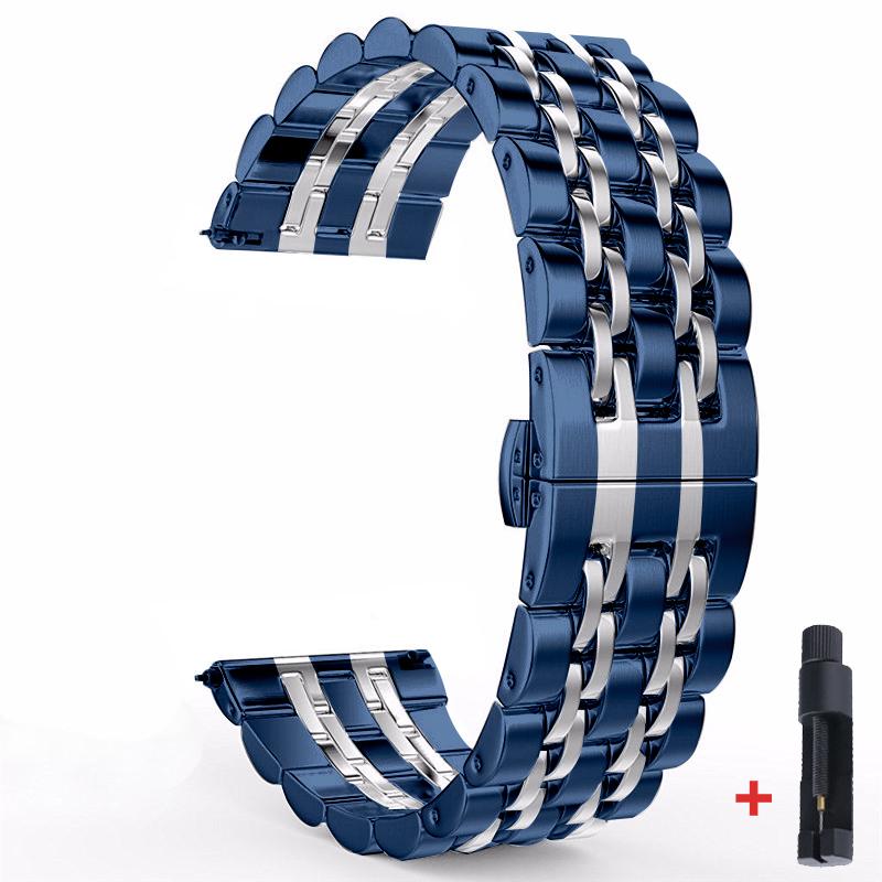 22 мм 20 мм ремешок для Samsung Galaxy Watch 3 41 45 мм 46 мм 42 мм Gear S3 стальной ремешок Active2 40 44 мм металлическая петля для Amazfit BIP 2 GTR
