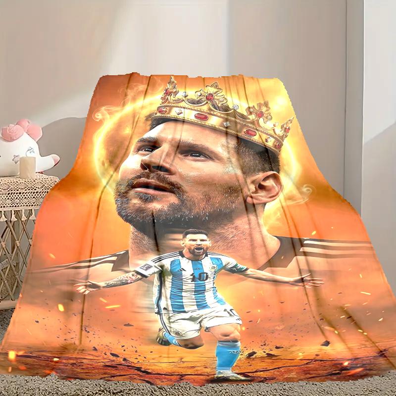 Football Star Messi Blanket Lightweight Print Throw Blanket For Couch, Bed, Car, A Heartfelt Gift for Your Family and Friends