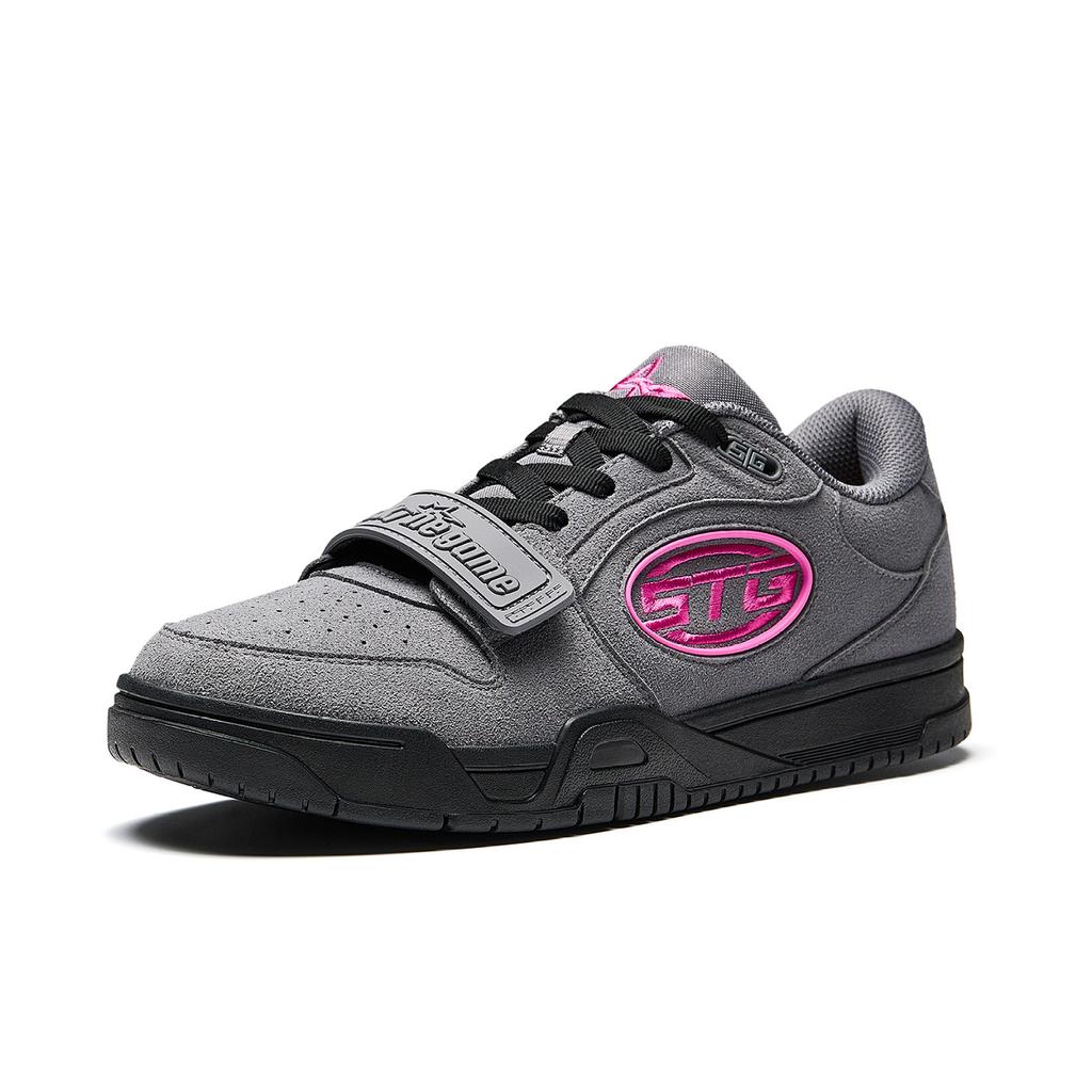 Anta Cushioning Height Increasing Abrasion Resistant Slip Resistant Low top Skateboard Shoes Men's Gray Pink 912611801S-3