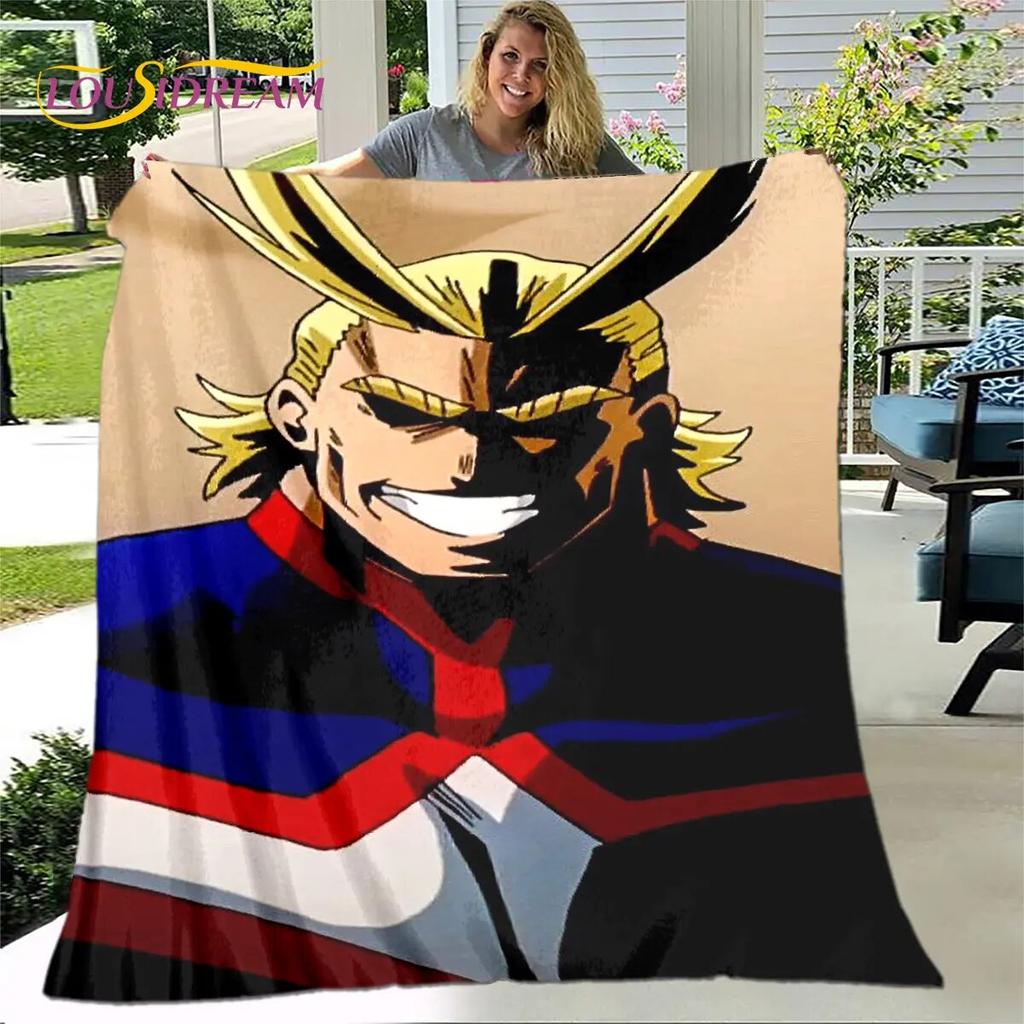 Мягкое плюшевое одеяло My Hero Academia с героями мультфильмов, фланелевое одеяло для гостиной, спальни, кровати, дивана, чехол для пикника