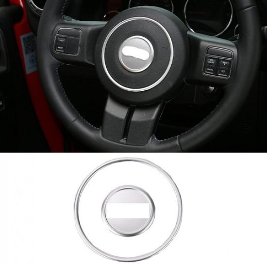 Декоративная рамка центральной части руля Для Jeep Wrangler JK Compass 2011+ Серебристая