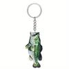 Fun Acrylic Fishing Lover Keychain Accessories Bag Fish Pendant Fisherman Ocean Key Chain Ring Keyring Jewelry Fans Fisher Gifts