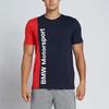 Puma Футболка с коротким рукавом и принтом букв X Bmw Color Block, круглая горловина, гоночная, мужская, синяя 761989-01