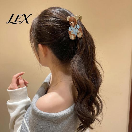 Professional Style Hair Clip Claw, Medium Size Metal Gripper with Anti-Slip Teeth, Medical Bear Durable Claw Design Shark for Medium-Long Buns
