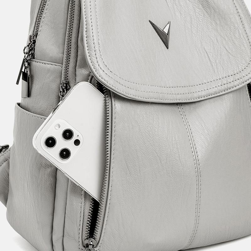 Backpack for Women PU Leather Shoulder Bag Rucksack Women's Knapsack Travel School Bags for Teenage Girls Back Pack