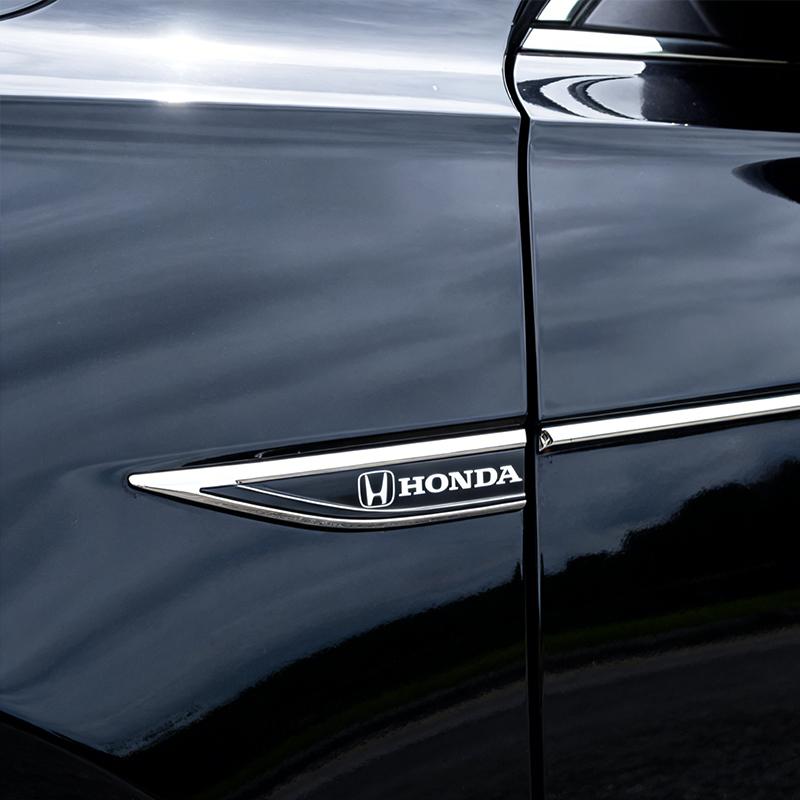 CKU5 2PCS 3D Metal Honda Car Side Fender Emblem Badge Sticker Blade Trim for Civic Accord CR-V Fit - Auto Exterior Styling Accessorie