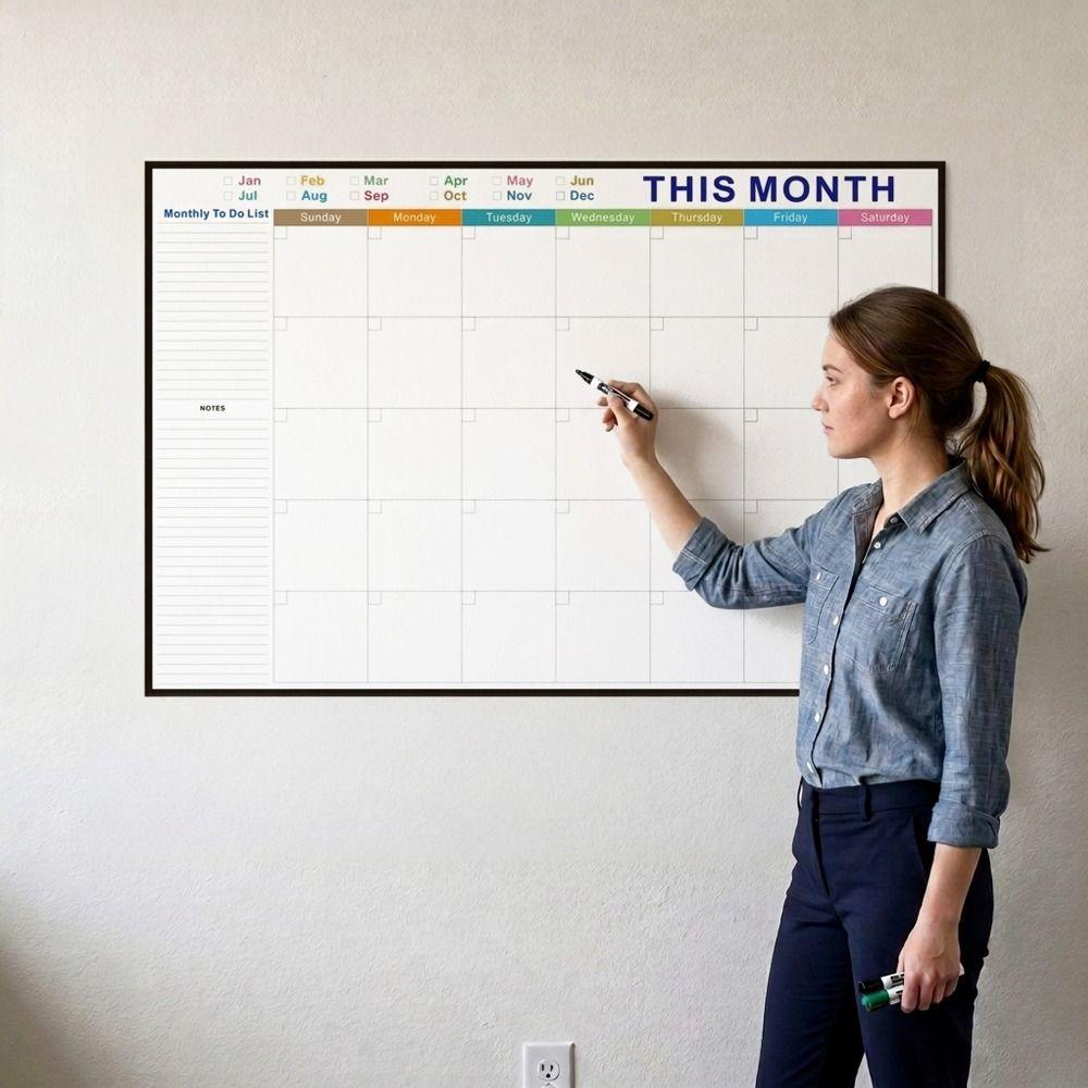 Reusable Monthly Planner Board Waterproof Whiteboard Calendar Dry Erase Calendar Planner School