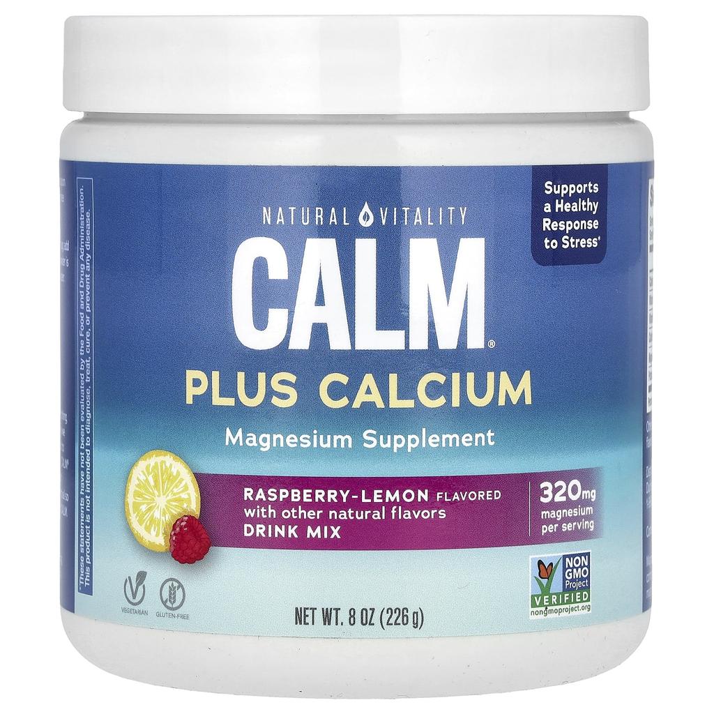 Calm, with Calcium, Raspberry-Lemon, 226G(8Oz)