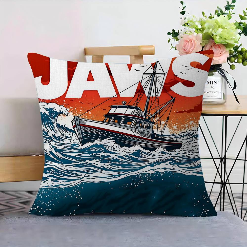 Classic Movie JAWS Series Pillow Gift Home Office Decoration Bedroom Sofa Car Cushion Cover Case x