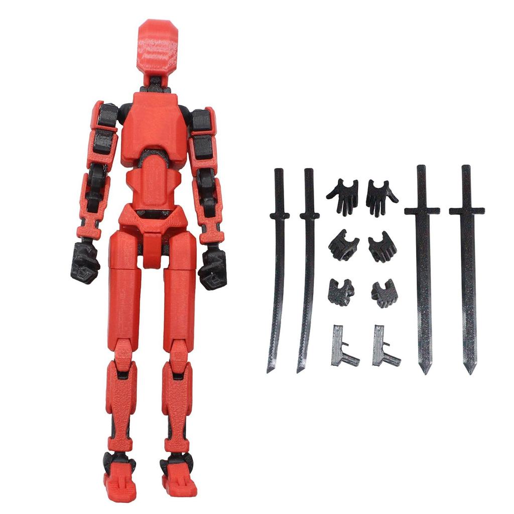 Qingsi Multi-joint Movable Robot 3D Printed Human Body Model Toy PVC Model Full Body Mobile Robot Desktop Decoration