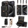 Новый стильный чехол из искусственной кожи для iPhone16 15 14 13 12 11Pro Max Plus 7 8Series с кольцом, слотом для нескольких карт, функцией подставки