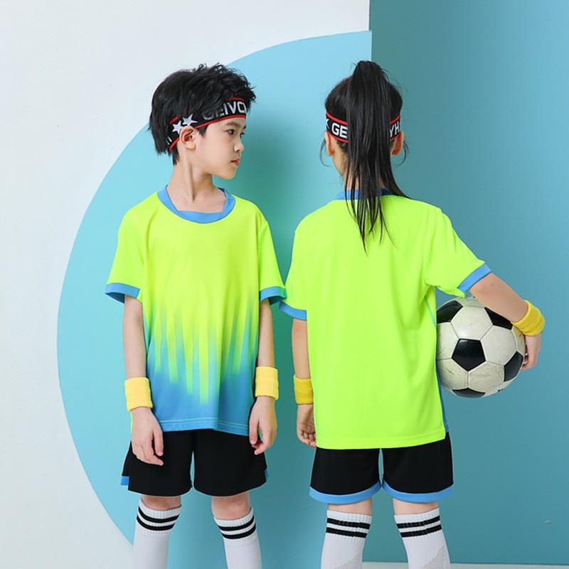 Kids Soccer Jersey Set Boys Short Sleeve Football Uniform Training Match Sportswear Children