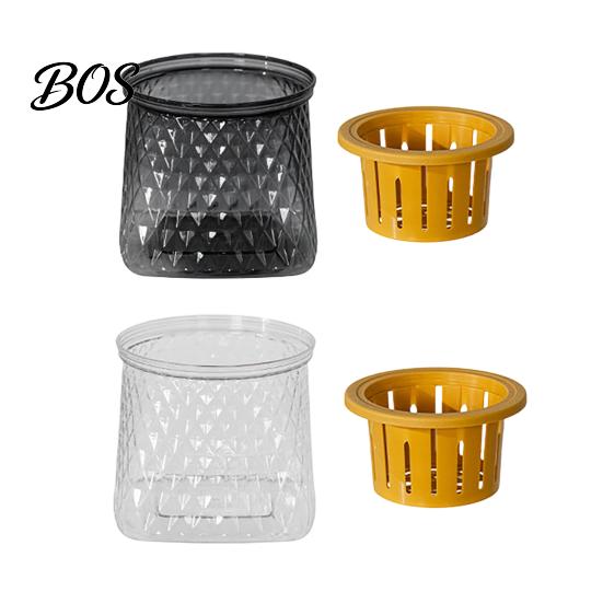 Self Watering Planter for Indoor Plants, Transparent Hydroponic Planter, Decorative Clear Glass Planting Basket Flowerpot with Wick Rope Home