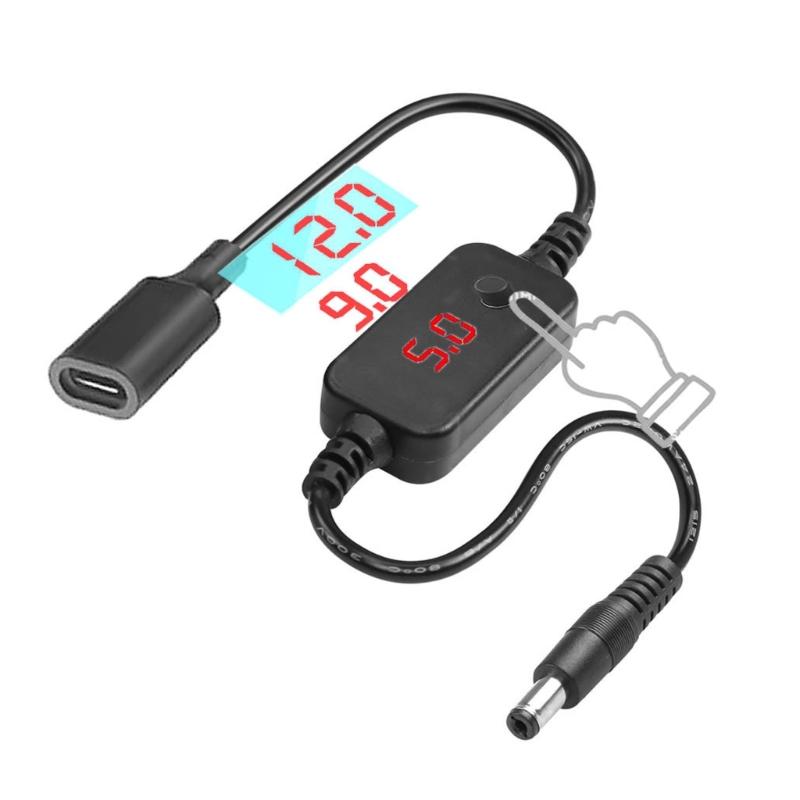 Type C Female to 5.5x2.1mm 5V 9V 12V Power Connector Charging Cable for Monitoring Cameras Printer Router LED Light