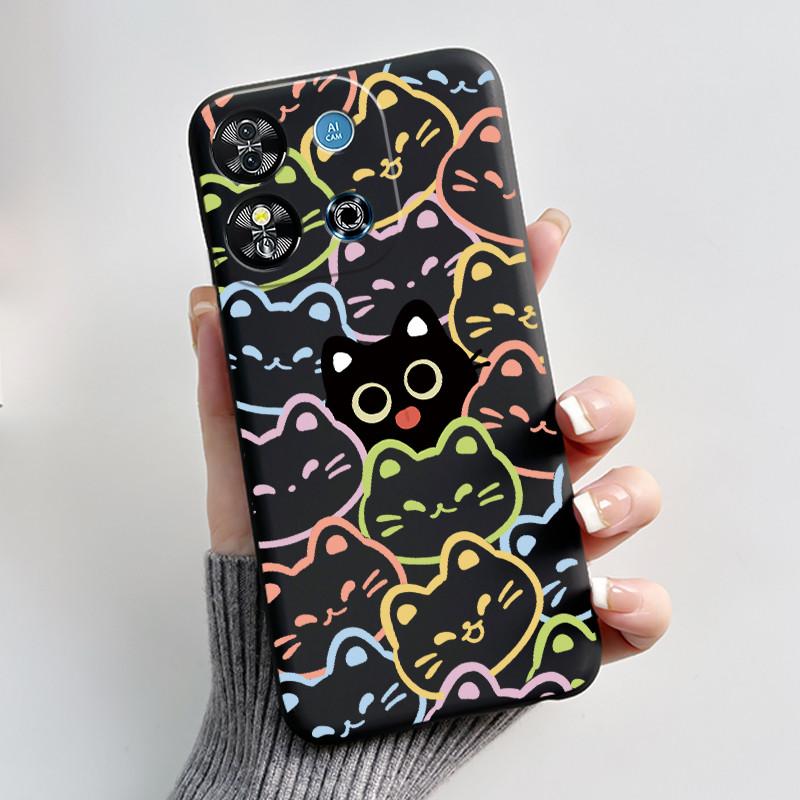 Для Oukitel C57S C57 Pro Plus Ultra Чехол BLU J12 Задняя крышка Милое Сердце Любви Кролик Черный ТПУ Мягкий Силикон Защитный Чехол для Телефона