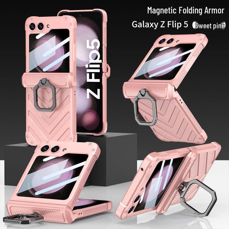 Чехол Full Armor с защитой шарнира и держателем-кольцом для Samsung Flip5