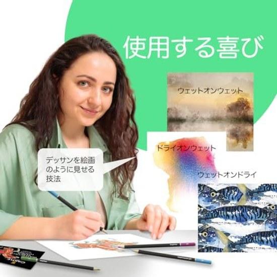 Castle Art Surprise Watercolor Colored Pencils 72-Piece Set Ideal Blending Drawing Coloring Vivid Premium Pigments Suitable Adults Hobbyists Comes Tin