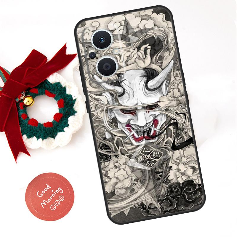 Чехол Самурайский Они Маска для OPPO Reno 14F 14 13 12 11 10 Pro 11F 12F 13F 7 8 Lite Чехол OPPO Find X8 X5 X9 Pro