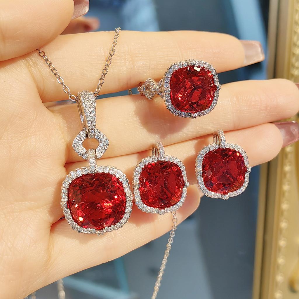 Серьги Color Treasure, кольцо Fanta, набор из фиолетово-желтых бриллиантов