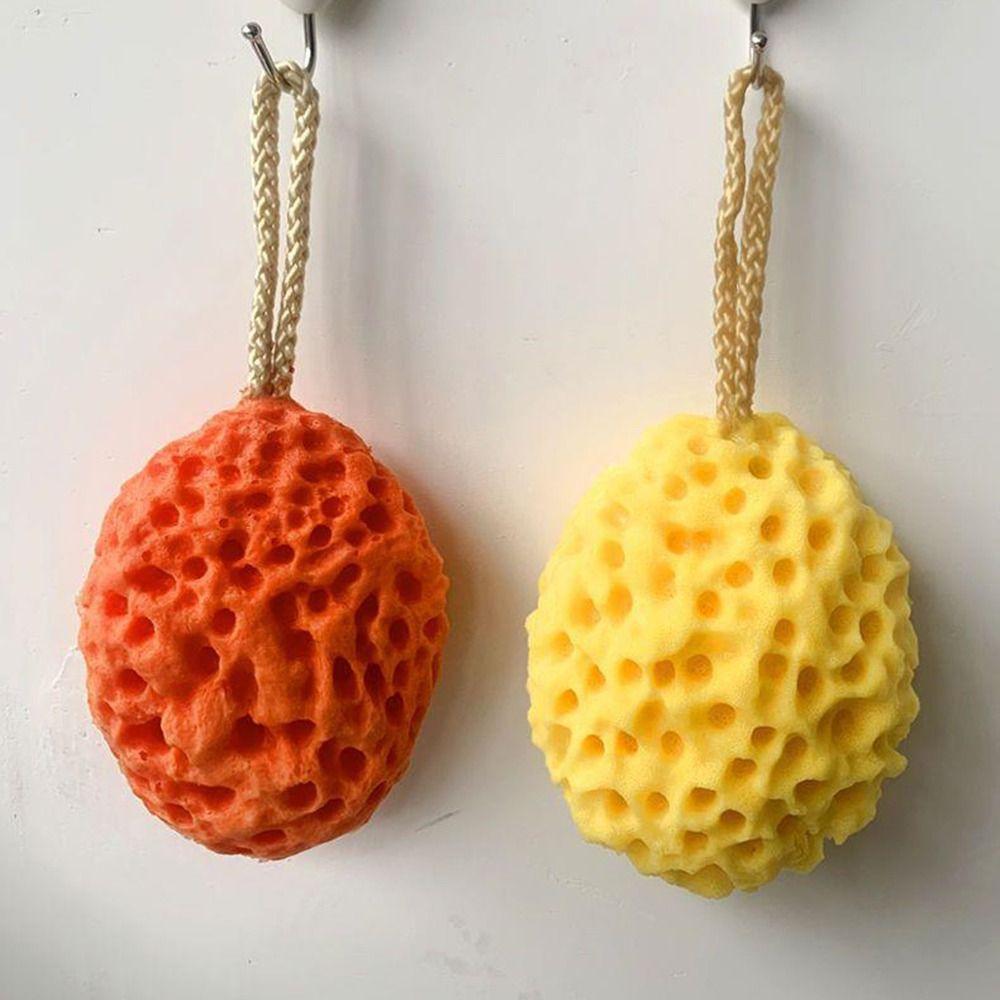 Мягкая губка для ванны с сотами, мягкая пуховка для душа, портативная щетка для чистки, детская