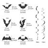 30PCS Glittered Bats Swirls Hanging Decoration Ceiling Ornament for Birthday Home Party Decoration