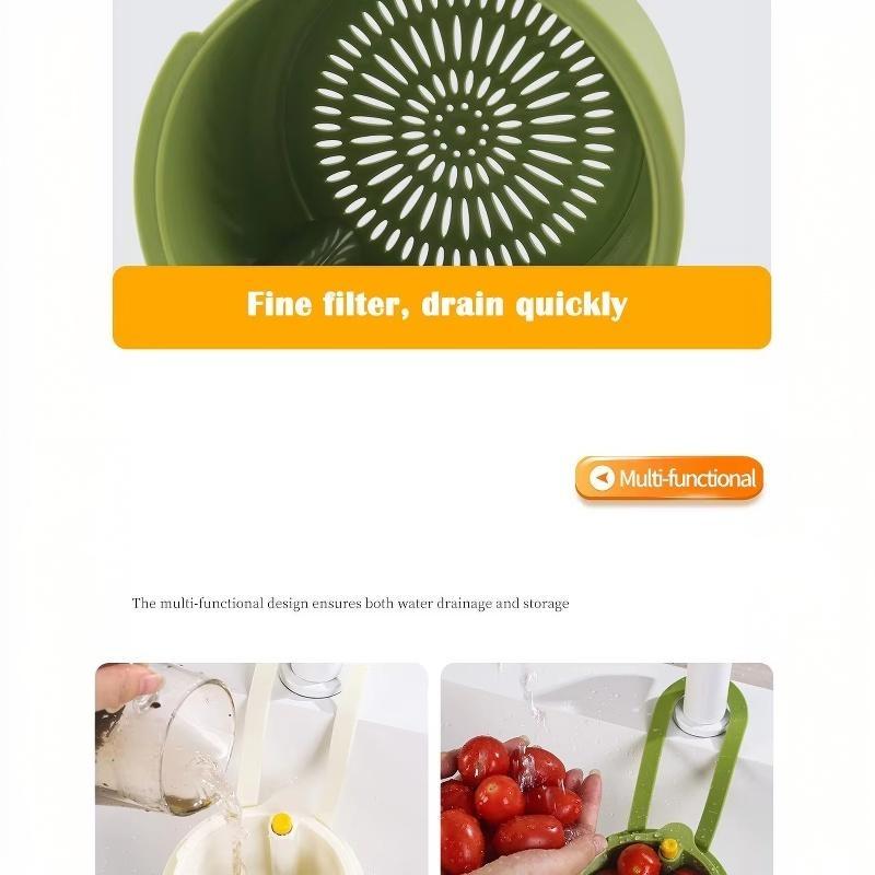 Waterproof Hanging Sink Drain Basket Openable Detachable Bottom Kitchen Food Residue Filter Strainer