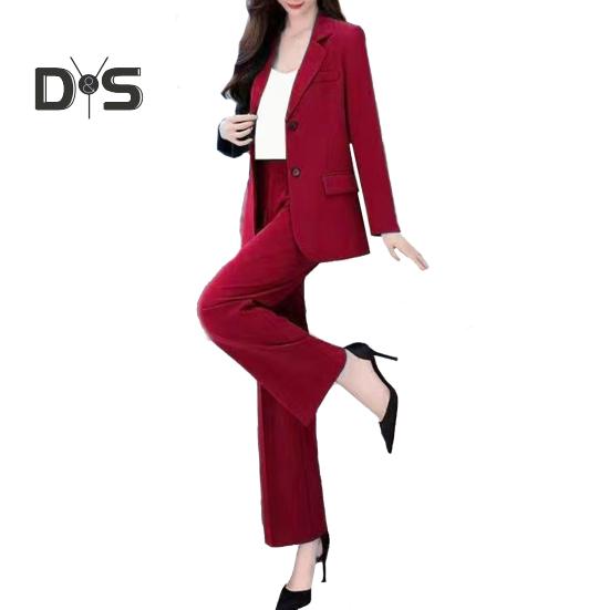 2 шт./компл., женское пальто, брюки, костюм, формальный деловой стиль, кардиган с отворотом и пуговицами, с длинным рукавом, прямая, широкая, плюс размер, куртка для поездок на работу, брюки
