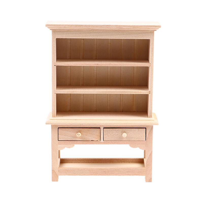 1:12 Миниатюрный деревянный стеллаж для кукольного домика Модель книжного шкафа Мебель Аксессуары