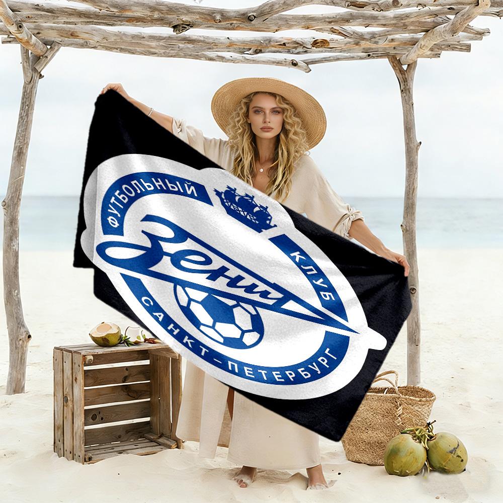 Fc Zenit Saint Petersburg Theme Beach Towel High Absorbency & Quick-Dry Comfortable Lightweight Suitable for Swimming, Gym, Camping, Yoga Vacation