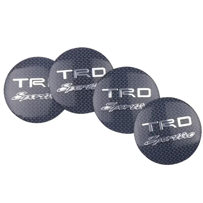56MM 4Pcs Car Styling Aluminum Wheel Center Hub Caps Stickers For Toyota Rav4 Corolla Camry Aqua Cross Yaris Auris TRD GR Sport CWF1