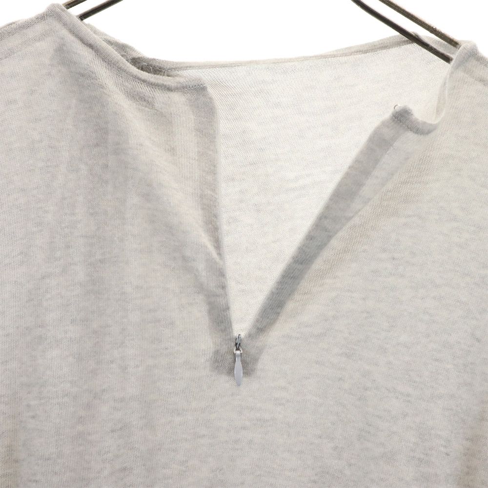 Jil Sander Кашемир 100% С длинным рукавом Свитер на молнии сзади 36 Серый трикотаж Женский Б/у