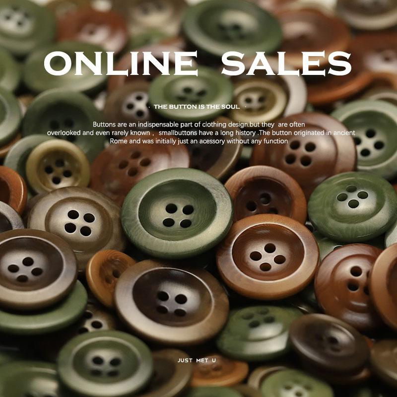 Fruit Clothing Buttons Four-Eye Blazer Fur Coat Buttons Knitted Cardigan Trench Coat Decorative Buttons