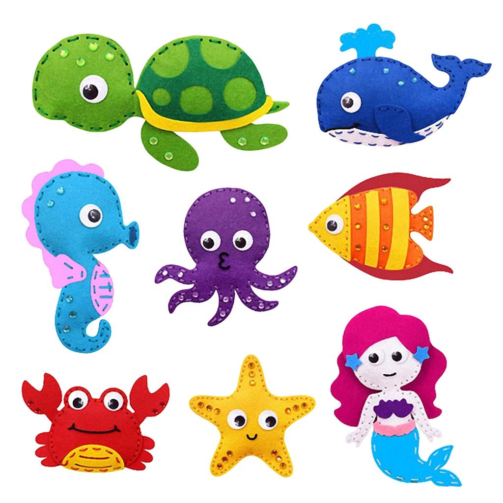 Набор для рукоделия с животными, лесные существа, сделай сам, Вышивание из фетра, плюшевые животные для детей, начинающих, обучающий набор для шитья, детская художественная игрушка