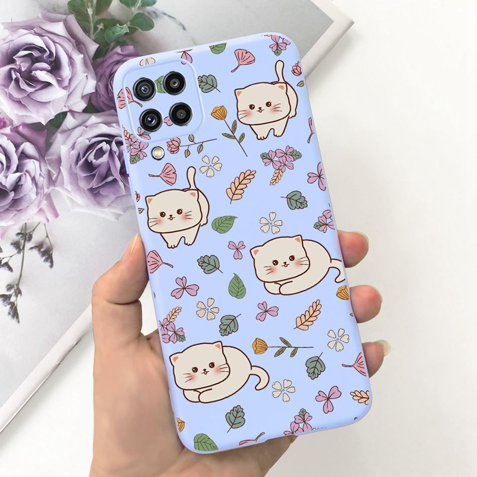 Чехол для телефона Samsung Galaxy M22 Samsung M22 F22 SM-M225F E225F Милый Мультяшный Кот Конфетный Цвет Мягкий Силикон Задняя Крышка Телефона