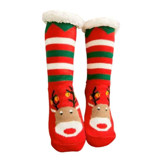 Christmas Floor Socks Thick Warm Non Slip Slipper Socks Cute Animal Fuzzy Socks with Gripper Fluffy Cuffs Gift for Christmas